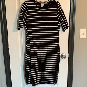 A New Day navy & white stripped dress
